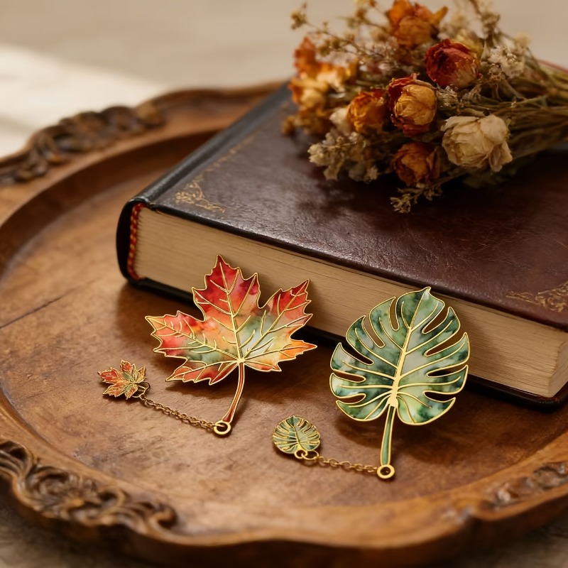 1 Pcs Vintage Leaf Bookmark Wi - Dried Flower Bookmark review and price